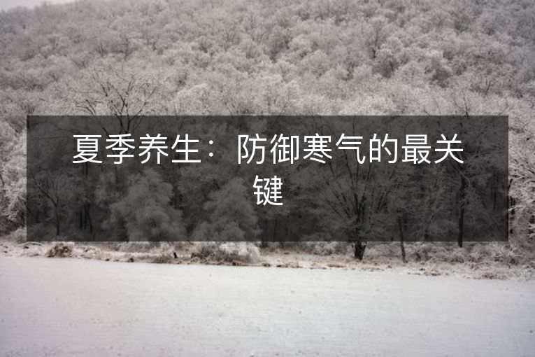 夏季养生:防御寒气的最关键 夏季养生:防御寒气的最关键